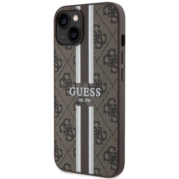 GUESS GUHMP14SP4RPSW IPHONE 14/15/13 6.1 "BROWN / BROWN HARDCASE 4G PRINTED STRIPE MAGSAFE