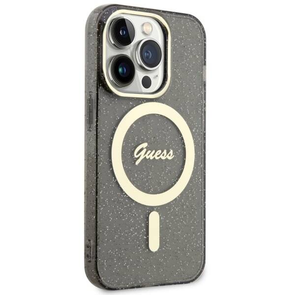 GUESS GUHMP14XHCCGK IPHONE 14 PRO MAX 6.7 "BLACK/BLACK HARDCASE GLITTER GOLD MAGSAFE