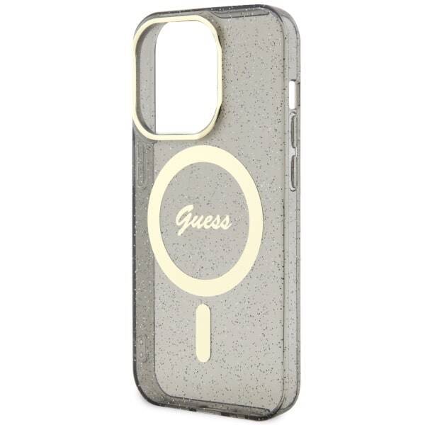 GUESS GUHMP14XHCCGK IPHONE 14 PRO MAX 6.7 "BLACK/BLACK HARDCASE GLITTER GOLD MAGSAFE