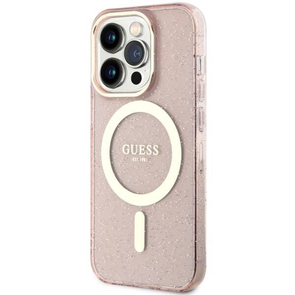 GUESS GUHMP14XHCCGP IPHONE 14 PRO MAX 6.7 "PINK/PINK HARDCASE GLITTER GOLD MAGSAFE