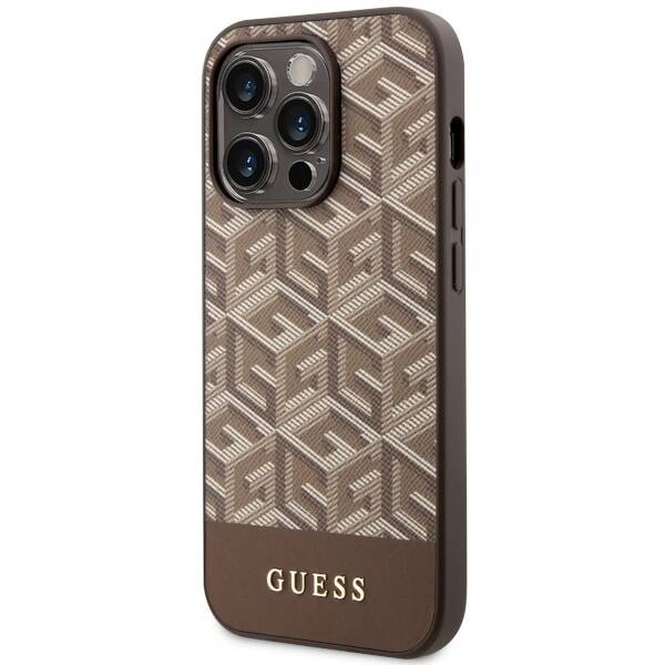 GUESS GUHMP14XHGCFSEW IPHONE 14 PRO MAX 6.7 "BROWN/BROWN HARD CASE GCUBE STRIPES MAGSAFE