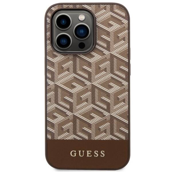 GUESS GUHMP14XHGCFSEW IPHONE 14 PRO MAX 6.7 "BROWN/BROWN HARD CASE GCUBE STRIPES MAGSAFE