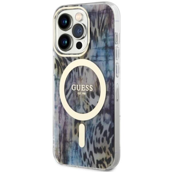 GUESS GUHMP14XHLEOPWB IPHONE 14 PRO MAX 6.7 "BLUE/BLUE HARDCASE LEOPARD MAGSAFE