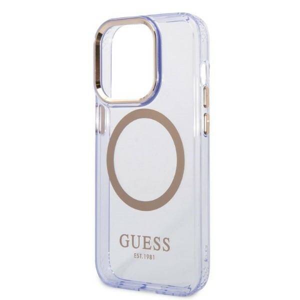 GUESS GUHMP14XHTCMU IPHONE 14 PRO MAX 6.7 "PURPLE/PURPLE HARD CASE GOLD OUTLINE TRANSLUENT MAGSAFE