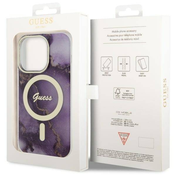 GUESS GUHMP14XHTMRU IPHONE 14 PRO MAX 6.7 "PURPLE/PURPLE HARDCASE GOLDEN MARBLE MAGSAFE