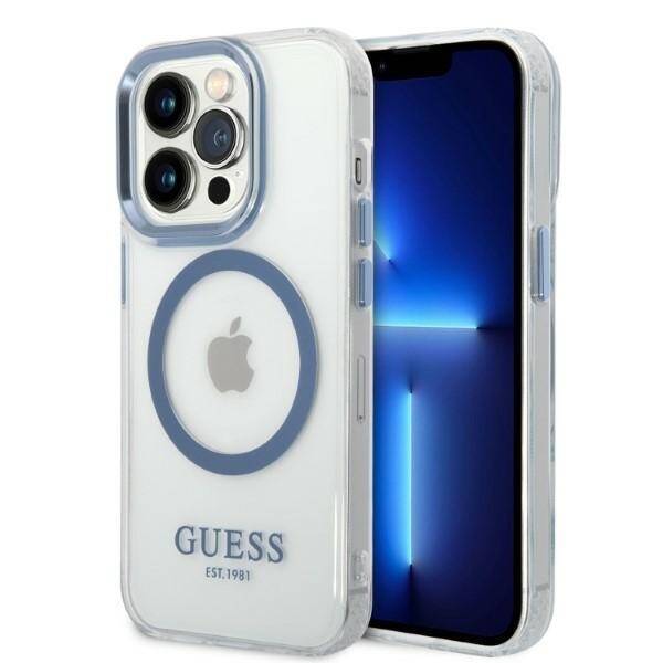 GUESS GUHMP14XHTRMB IPHONE 14 PRO MAX 6.7 "BLUE/BLUE HARD CASE METAL OUTLINE MAGSAFE