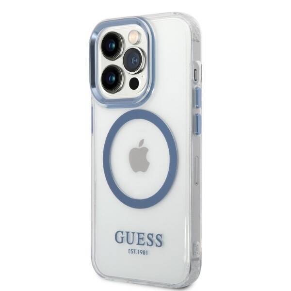 GUESS GUHMP14XHTRMB IPHONE 14 PRO MAX 6.7 "BLUE/BLUE HARD CASE METAL OUTLINE MAGSAFE