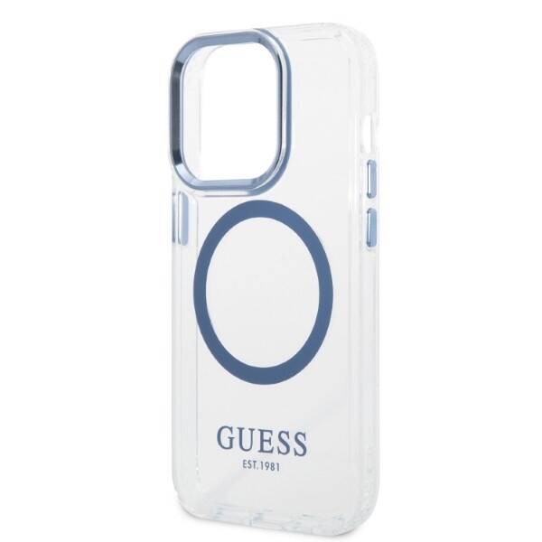 GUESS GUHMP14XHTRMB IPHONE 14 PRO MAX 6.7 "BLUE/BLUE HARD CASE METAL OUTLINE MAGSAFE