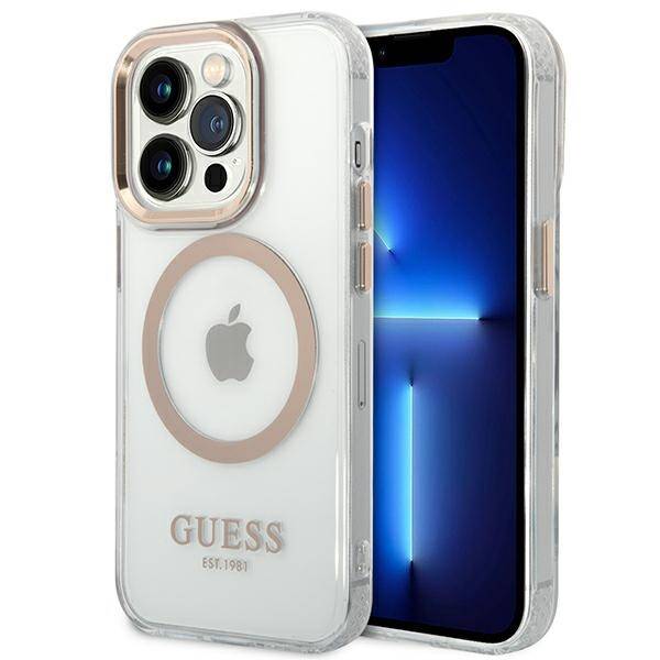 GUESS GUHMP14XHTRMD IPHONE 14 PRO MAX 6.7 "GOLD/GOLD HARD CASE METAL OUTLINE MAGSAFE