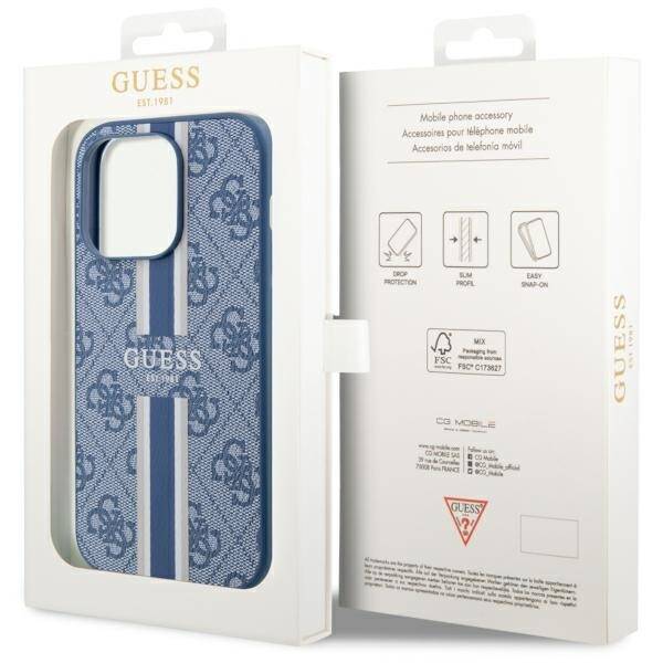 GUESS GUHMP14XP4RPSB IPHONE 14 PRO MAX 6.7 "BLUE/BLUE HARDCASE 4G PRINTED STRIPE MAGSAFE