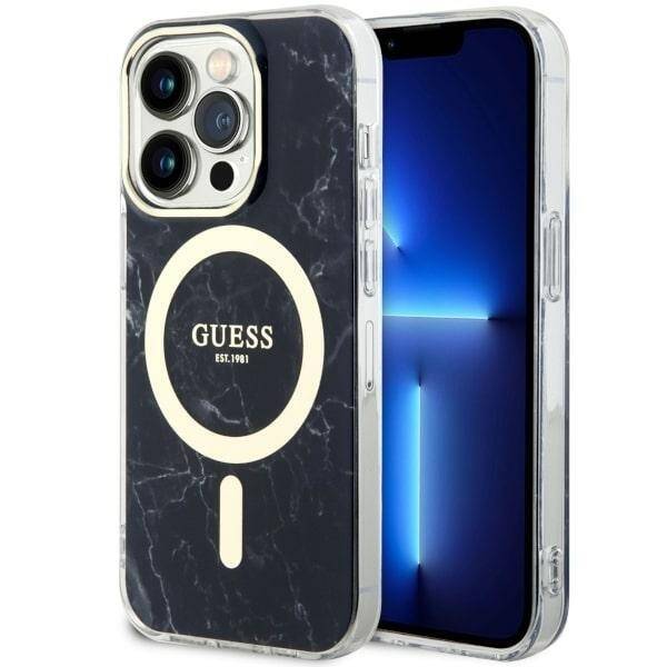 GUESS GUHMP14XPCUMAK IPHONE 14 PRO MAX 6.7 "BLACK/BLACK HARDCASE MARBLE MAGSAFE