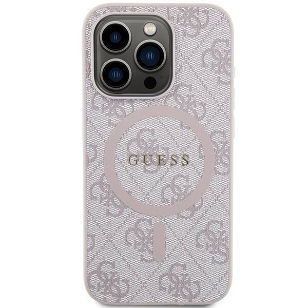 GUESS GUHMP15LG4GFRP IPHONE 15 PRO 6.1 "PINK/PINK HARDCASE 4G COLLECTION LEATHER METAL LOGO MAGSAFE