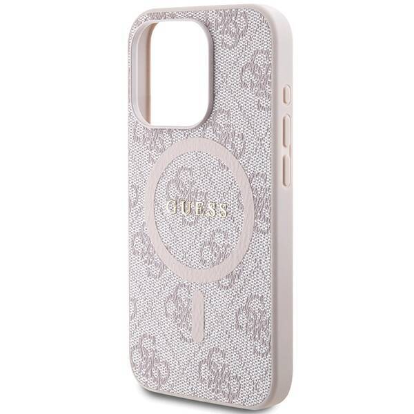 GUESS GUHMP15LG4GFRP IPHONE 15 PRO 6.1 "PINK/PINK HARDCASE 4G COLLECTION LEATHER METAL LOGO MAGSAFE