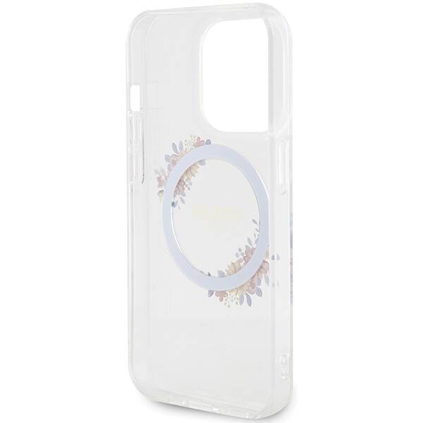 GUESS GUHMP15LHFWFFCT IPHONE 15 PRO 6.1 "TRANSPARENT HARDCASE IML FLOWERS WREATCH MAGSAFE