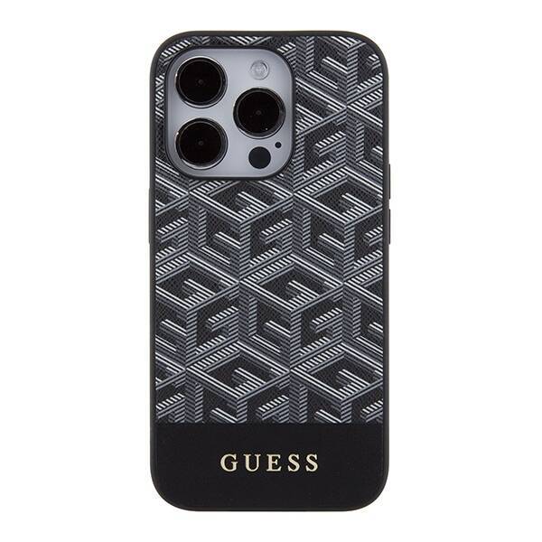 GUESS GUHMP15LHGCFSEK IPHONE 15 PRO 6.1 "BLACK/BLACK HARDCASE GCUBE STRIPES MAGSAFE