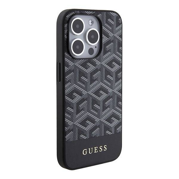 GUESS GUHMP15LHGCFSEK IPHONE 15 PRO 6.1 "BLACK/BLACK HARDCASE GCUBE STRIPES MAGSAFE