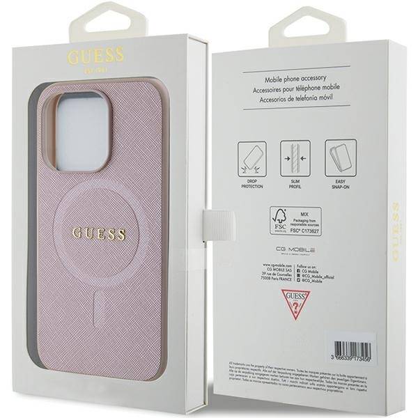 GUESS GUHMP15LPSAHMCP IPHONE 15 PRO 6.1 "PINK/PINK HARDCASE SAFFIANO MAGSAFE