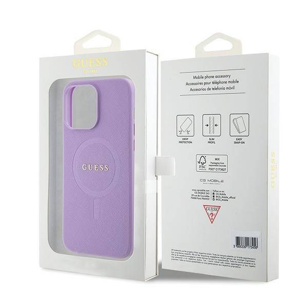 GUESS GUHMP15LPSAHMCU IPHONE 15 PRO 6.1 "PURPLE/PURPLE HARDCASE SAFFIANO MAGSAFE