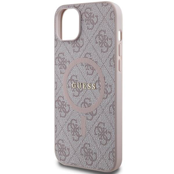 GUESS GUHMP15MG4GFRP IPHONE 15 PLUS / 14 PLUS 6.7 "PINK / PINK HARDCASE 4G COLLECTION LEATHER METAL LOGO MAGSAFE
