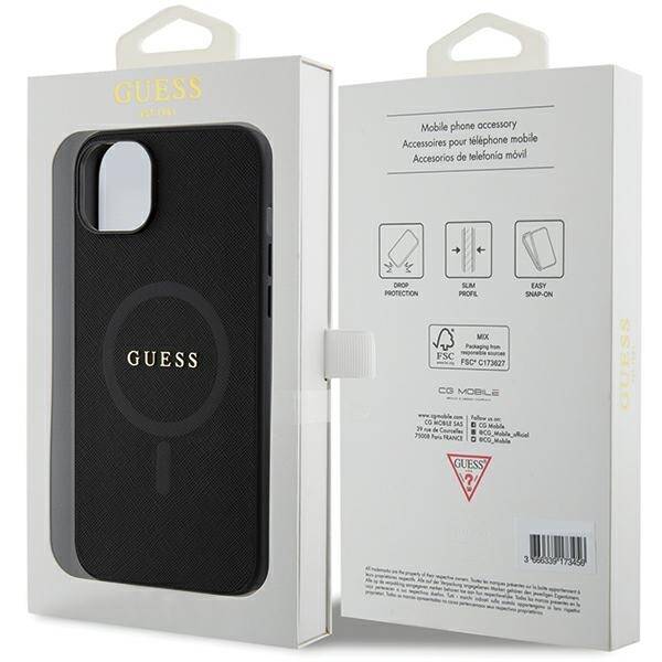 GUESS GUHMP15MPSAHMCK IPHONE 15 PLUS / 14 PLUS 6.7 "BLACK / BLACK HARDCASE SAFFIANO MAGSAFE