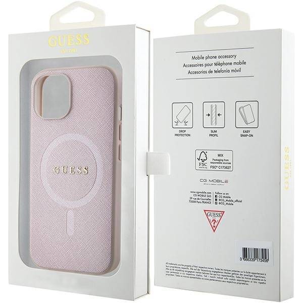 GUESS GUHMP15MPSAHMCP IPHONE 15 PLUS / 14 PLUS 6.7 "PINK / PINK HARDCASE SAFFIANO MAGSAFE