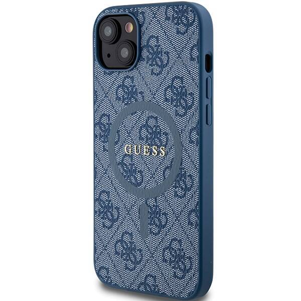 GUESS GUHMP15SG4GFRB IPHONE 15/14/13 6.1 "BLUE / BLUE HARDCASE 4G COLLECTION LEATHER METAL MAGSAFE