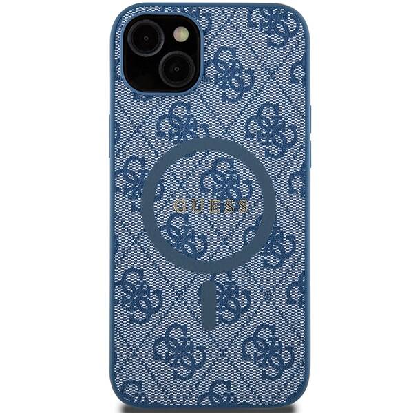 GUESS GUHMP15SG4GFRB IPHONE 15/14/13 6.1 "BLUE / BLUE HARDCASE 4G COLLECTION LEATHER METAL MAGSAFE