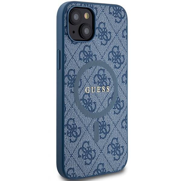 GUESS GUHMP15SG4GFRB IPHONE 15/14/13 6.1 "BLUE / BLUE HARDCASE 4G COLLECTION LEATHER METAL MAGSAFE