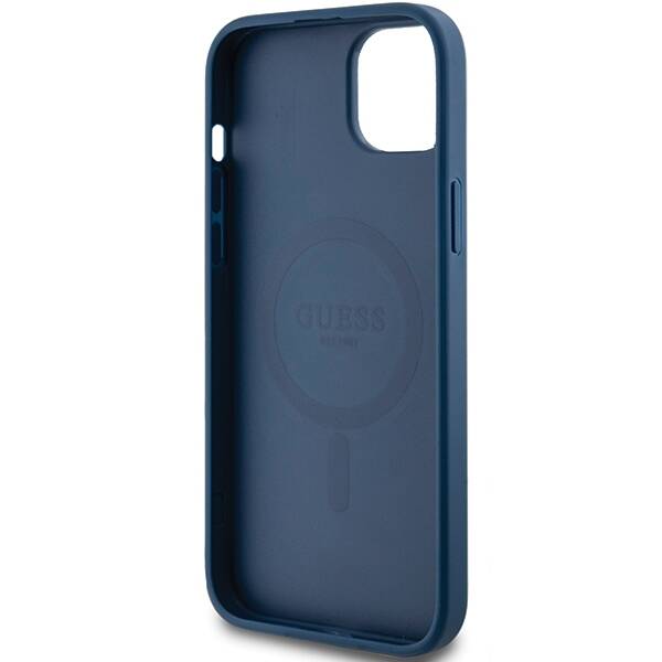 GUESS GUHMP15SG4GFRB IPHONE 15/14/13 6.1 "BLUE / BLUE HARDCASE 4G COLLECTION LEATHER METAL MAGSAFE