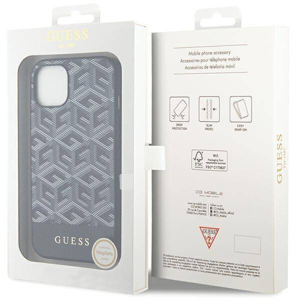 GUESS GUHMP15SHGCFSEK IPHONE 15/14/13 6.1 "BLACK / BLACK HARDCASE GCUBE STRIPES MAGSAFE