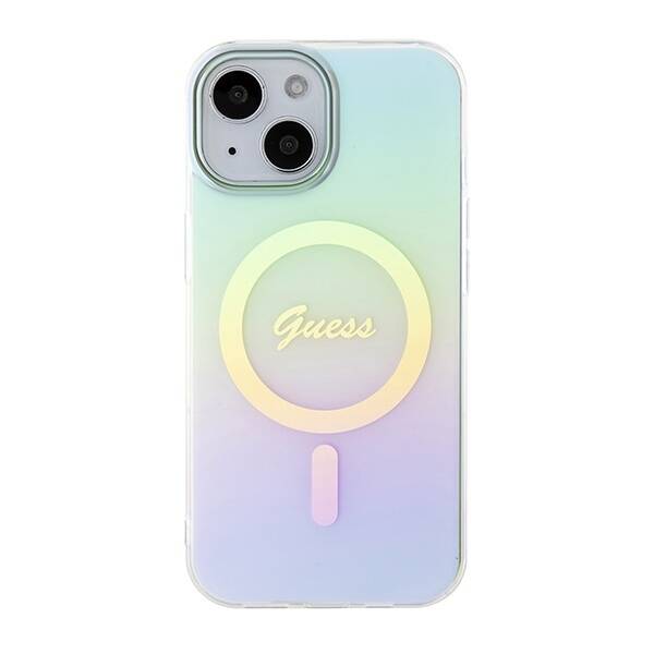 GUESS GUHMP15SHITSQ IPHONE 15/14/13 6.1 "TURQUOISE / TURQUOISE HARDCASE IML IRIDESCENT MAGSAFE