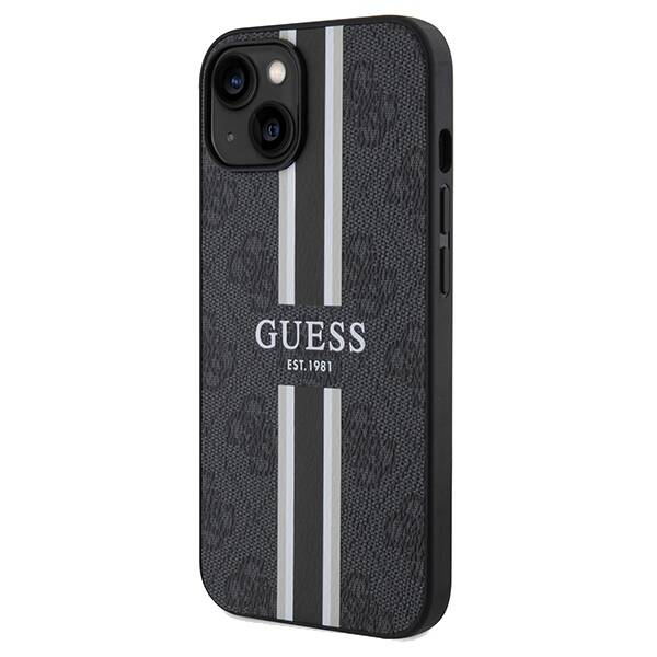 GUESS GUHMP15SP4RPSK IPHONE 15/14/13 6.1 "BLACK / BLACK HARDCASE 4G PRINTED STRIPES MAGSAFE