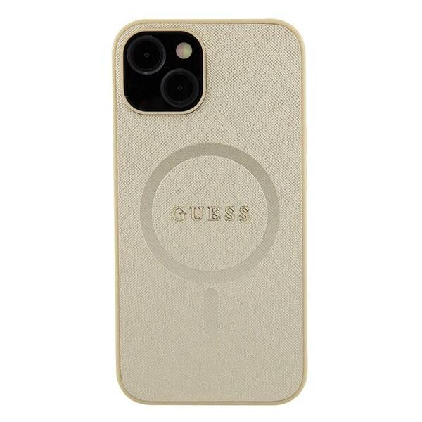 GUESS GUHMP15SPSAHMCB IPHONE 15/14/13 6.1 "ZŁOTY / GOLD HARDCASE SAFFIANO MAGSAFE