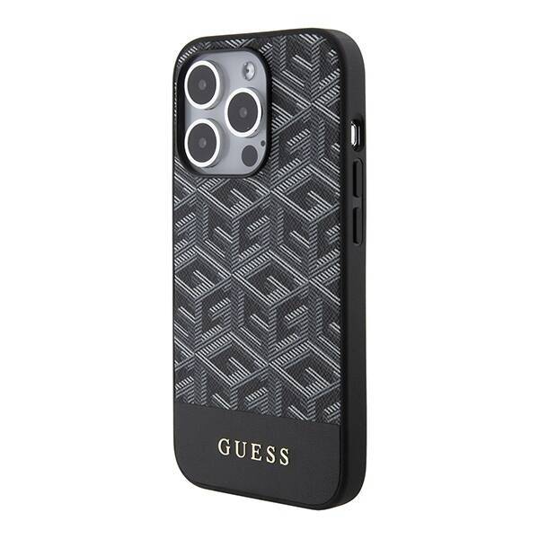 GUESS GUHMP15XHGCFSEK IPHONE 15 PRO MAX 6.7 "BLACK/BLACK HARDCASE GCUBE STRIPES MAGSAFE