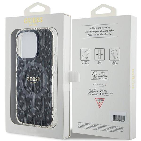 GUESS GUHMP15XHGCUSTGK IPHONE 15 PRO MAX 6.7 "BLACK/BLACK HARDCASE IML GCUBE MAGSAFE