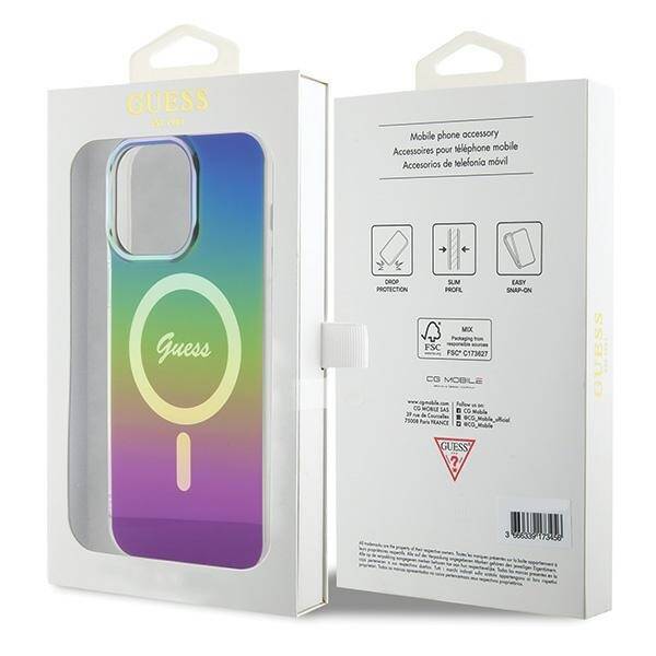 GUESS GUHMP15XHITSK IPHONE 15 PRO MAX 6.7 "MULTI -COLORED/RAINBOW HARDCASE IML IRIDESCENT MAGSAFE