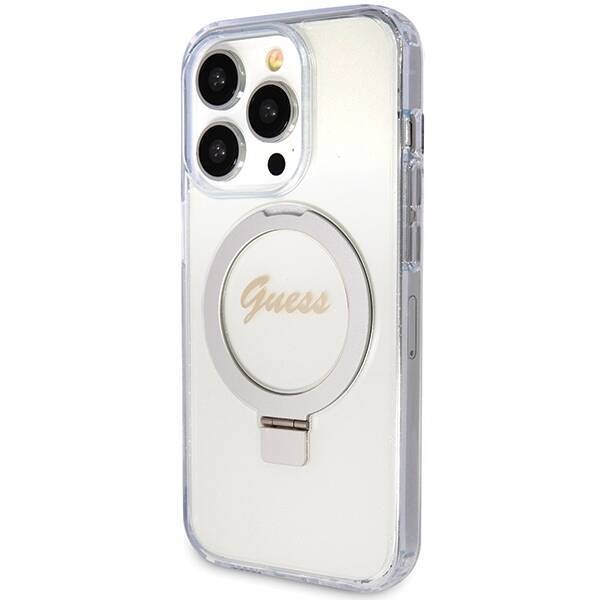 GUESS GUHMP15XHRSGSD IPHONE 15 PRO MAX 6.7 "TRANSPARENT/TRANSPARENT HARDCASE RING STAND SCRIPT GLITTER MAGSAFE