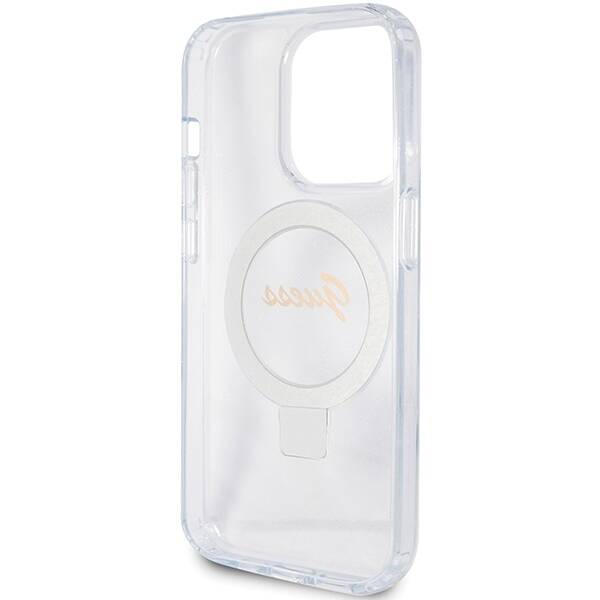 GUESS GUHMP15XHRSGSD IPHONE 15 PRO MAX 6.7 "TRANSPARENT/TRANSPARENT HARDCASE RING STAND SCRIPT GLITTER MAGSAFE