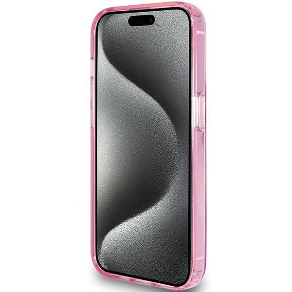 GUESS GUHMP15XHRSGSP IPHONE 15 PRO MAX 6.7 "PINK/PINK HARDCASE RING STAND SCRIPT GLITTER MAGSAFE