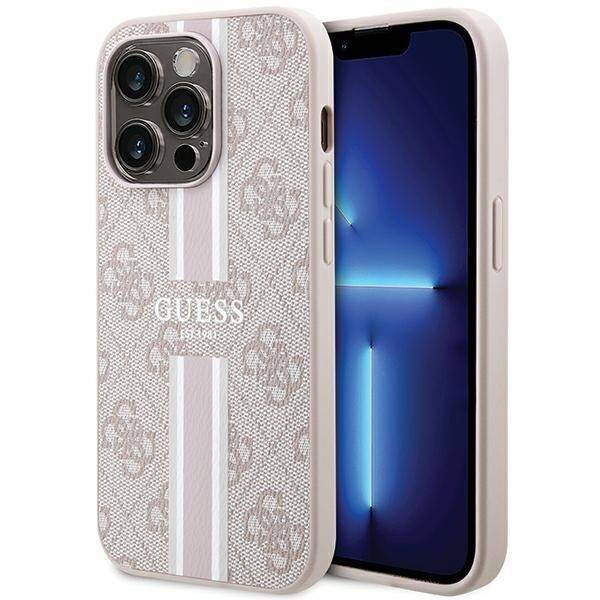 GUESS GUHMP15XP4RPSPP IPHONE 15 PRO MAX 6.7 "PINK/PINK HARDCASE 4G PRINTED STRIPE MAGSAFE