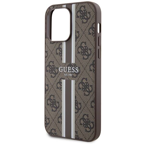 GUESS GUHMP15XP4RPSW IPHONE 15 PRO MAX 6.7 "BROWN/BROWN HARDCASE 4G PRINTED STRIPE MAGSAFE
