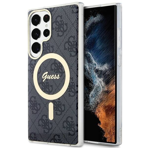 GUESS GUHMS23LH4STK S23 ULTRA S918 BLACK/BLACK HARDCASE 4G MAGSAFE