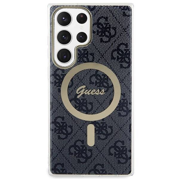 GUESS GUHMS23LH4STK S23 ULTRA S918 BLACK/BLACK HARDCASE 4G MAGSAFE