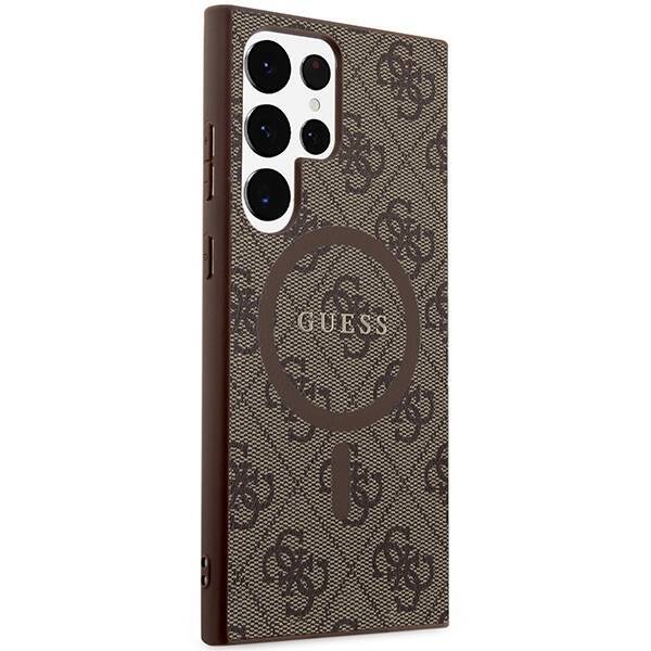 GUESS GUHMS24LG4GFRW S24 ULTRA S928 BROWN/BROWN HARDCASE 4G COLLECTION LEATHER METAL MAGSAFE