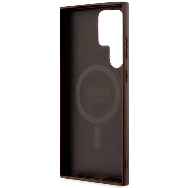 GUESS GUHMS24LG4GFRW S24 ULTRA S928 BROWN/BROWN HARDCASE 4G COLLECTION LEATHER METAL MAGSAFE