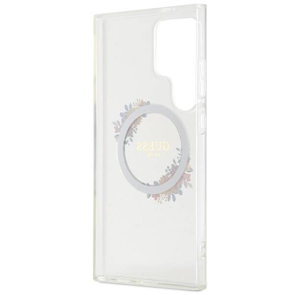 GUESS GUHMS24LHFWFCT S24 ULTRA S928 TRANSPARENT/TRANSPARENT HARDCASE IML FLOWERS WREATH MAGSAFE