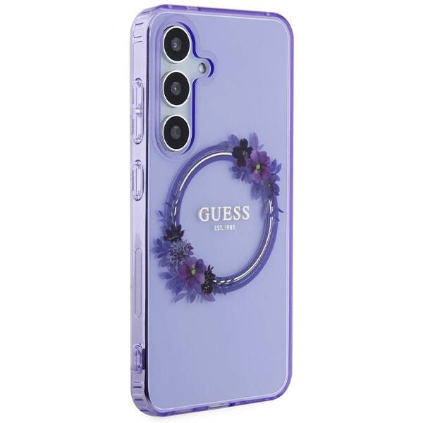 GUESS GUHMS24SHSHSHFWFCU S24 S921 PURPLE/PURPLE HARDCASE IML FLOWERS WRETH MAGSAFE