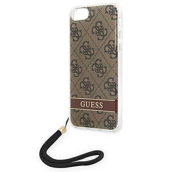 GUESS GUOHCI8H44 IPHONE SE 2022 / SE 2020 / 7/8 BROWN / BROWN HARDCASE 4G PRINT STRAP