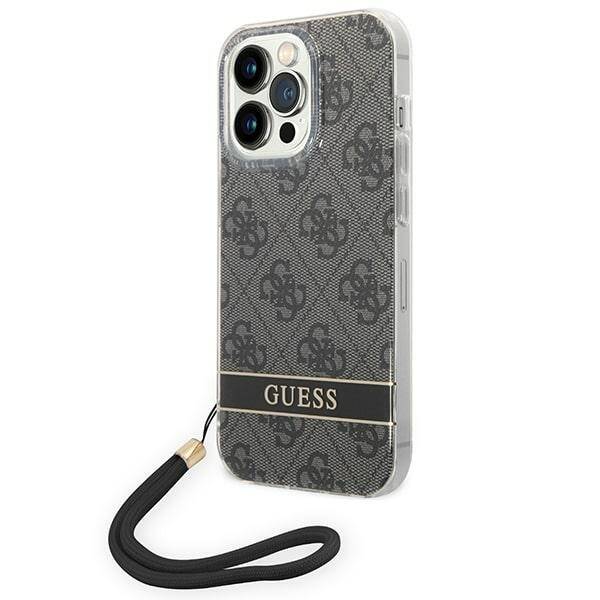 GUESS GUOHCP14LH4STK IPHONE 14 PRO 6.1 "BLACK/BLACK HARDCASE 4G PRINT STRAP