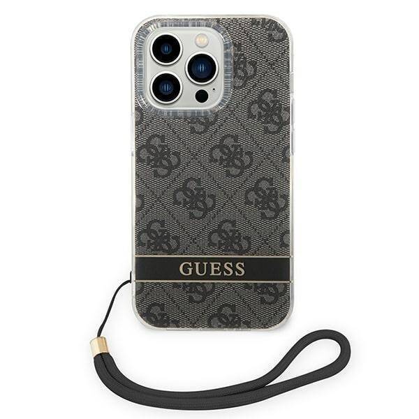 GUESS GUOHCP14LH4STK IPHONE 14 PRO 6.1 "BLACK/BLACK HARDCASE 4G PRINT STRAP